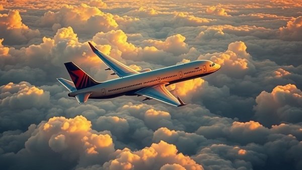 Gulf Air plane in sunset sky highlighting January travel options.