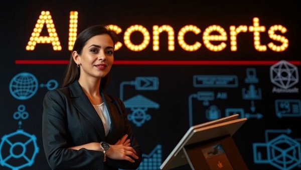 Confident woman explaining AI concepts.