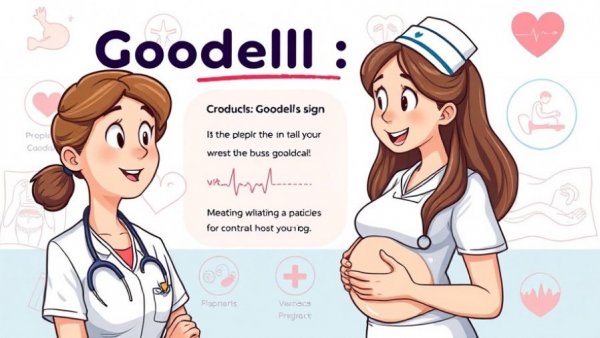 Goodell's sign explained by nurse, educational graphic.