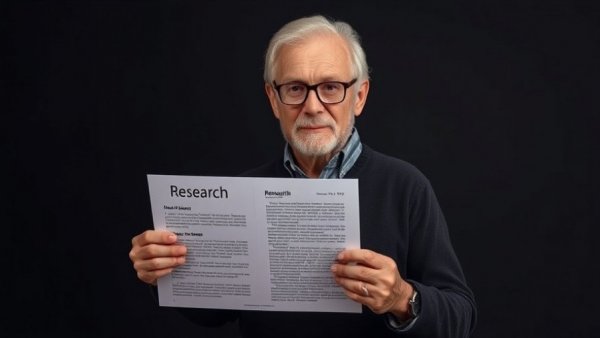 Man presenting breakthrough Alzheimer's research findings.