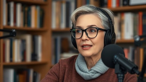 Podcast discussion with a woman, exploring 'Will Gemini replace Siri.'