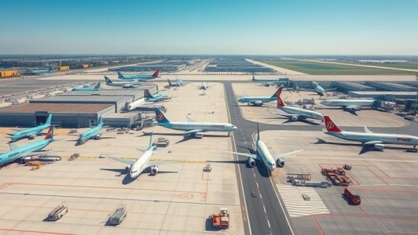 Aerial view of busy cargo airport highlighting e-commerce driven air cargo growth.