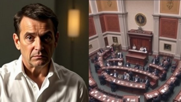 Rivers State Crisis news image with assembly session and concerned man.