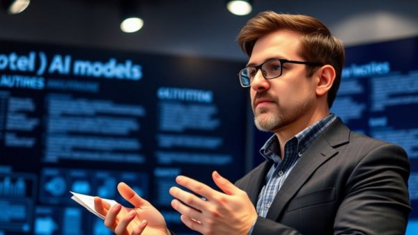 AI policy and governance discussion featuring a man presenting on SLM vs LLMs vs Frontier Models.