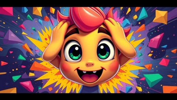 Dear Upstairs Neighbors AI Animation vibrant character covering ears in chaos