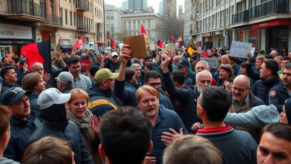 Protesters gather against Makoko demolitions, urban scene.