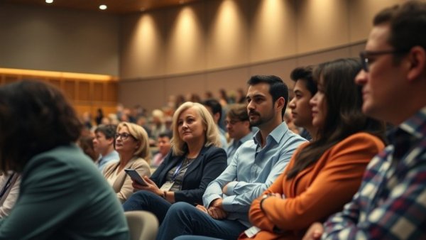 AlphaGenome Genomic Research discussion in amphitheater setting.