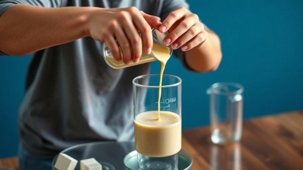 DIY Glue creation with two ingredients using beaker and mixer