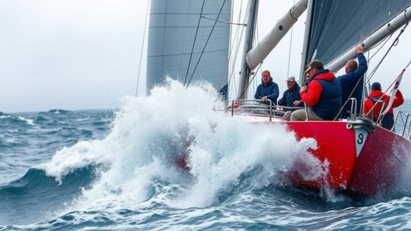 Cape Town Clipper Round the World Race yacht battling waves.