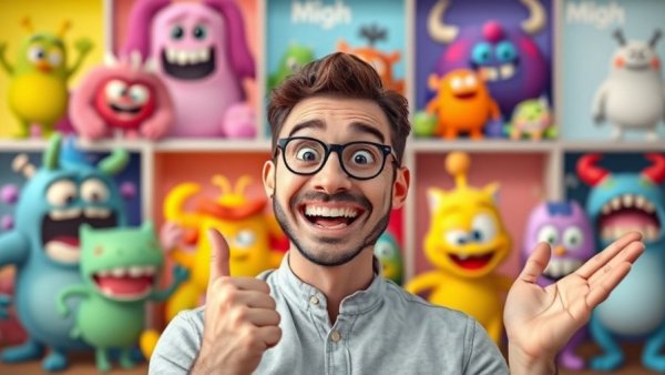 AI Africa film makers and developers presenting colorful cartoon characters, vibrant display.