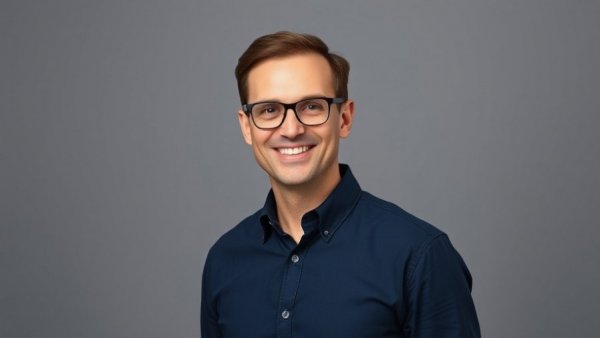 Smiling man with glasses wearing dark blue shirt, AI in Africa