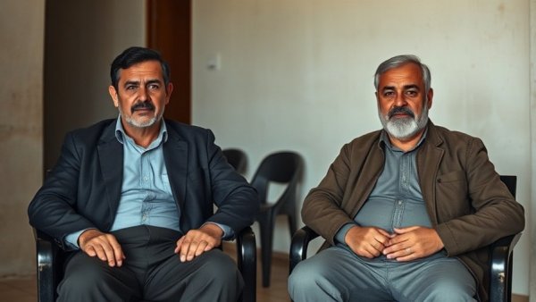Gaza medical evacuation discussion indoors, serious expressions.