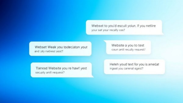 Text display of AI website builder requests in gradient blue.