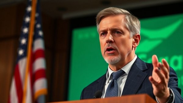 Male speaker discussing policies to reduce China's grip on global market.