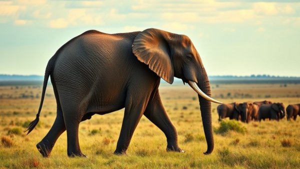 Majestic elephant in Chobe National Park safari landscape.