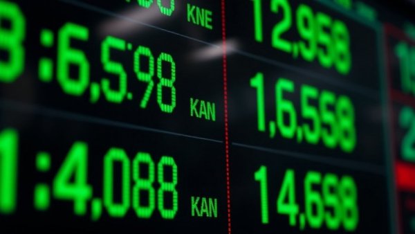 Dow Jones Crosses 50,000 Points digital display showing record numbers.