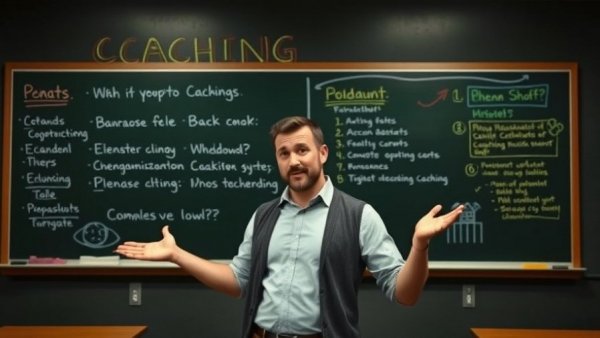 Man explaining prompt caching optimization on a blackboard.