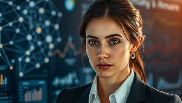 Expert explaining AI neural networks with animated background.