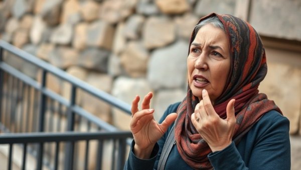 Woman expressing distress amid Israeli attacks in Gaza context.