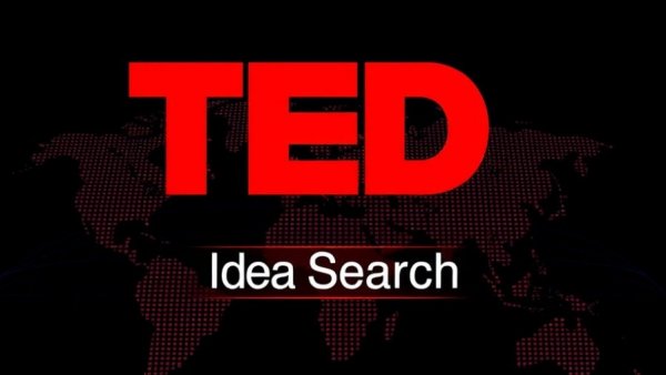 TEDIdeaSearch digital graphic with red logo and map overlay.