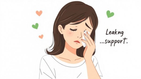 Emotional healing support services illustration with sad woman and support text.