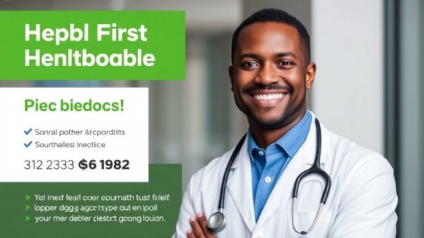 Free health check at Harvest Money Expo 2026 poster with smiling doctor.