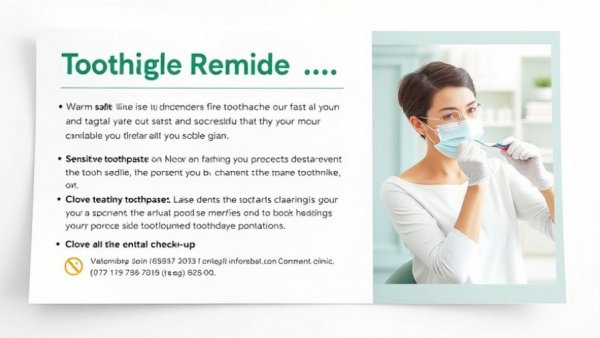 Pamphlet showing tooth sensitivity relief tips, includes dental care advice.