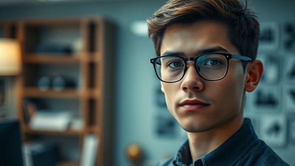 Focused young man in office, showcasing skills AI can't replace.