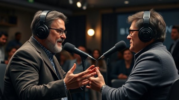 Speaker discussing Clean Water Accessibility Initiatives in podcast setup.