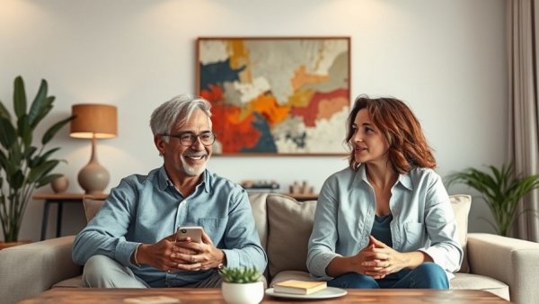 People discussing change and stability in tech growth during a video call.