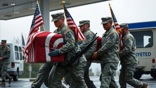 US soldier deaths and Iran conflict impacting oil prices, soldiers carrying casket.