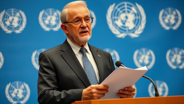 Elderly man speaks about Strait of Hormuz at UN conference.