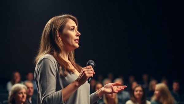 Engaged speaker discusses ways to make math meaningful.
