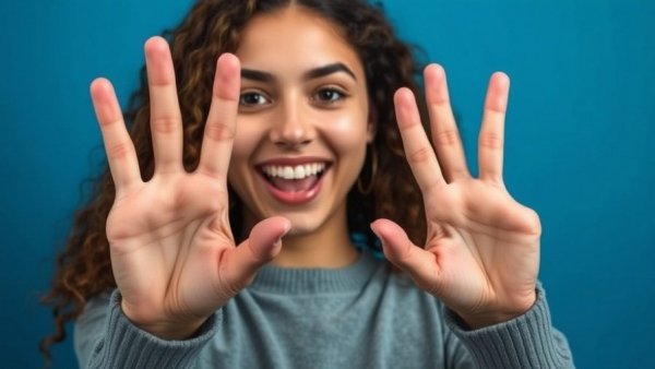 Young woman illustrates webcam learning with AI for new skills