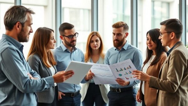 Professionals in a meeting room discussing Voice of the Customer analysis.