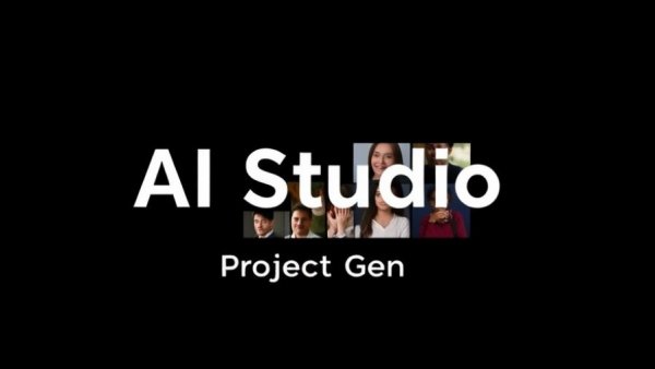 Project Genie for Kids Video Creation screen with AI Studio text and video call.
