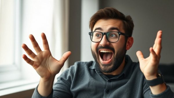 Enthusiastic man expressing excitement indoors, What does your city do best.