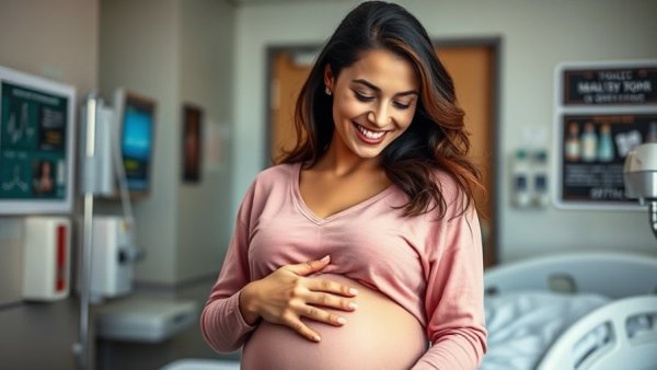 Pregnant woman promoting free antenatal Q&A session.