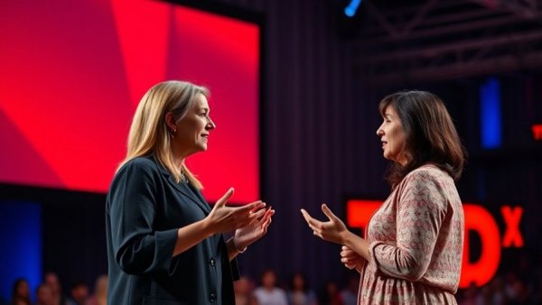 Leaders speaking at TED Talk about how to be a great listener.