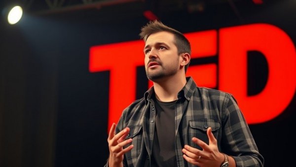 Speaker on stage at TEDx discussing what is aphantasia.