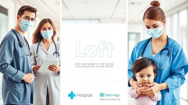 Promotional poster for health check-ups in Uganda, featuring healthcare professionals and a mother with child.