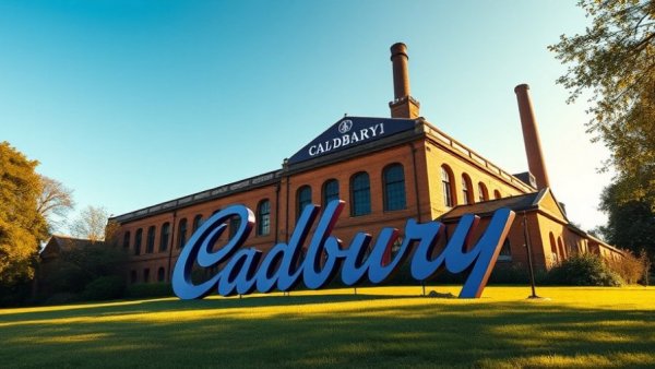 UE5-powered virtual factory for Cadbury Creme Egg production, exterior view.