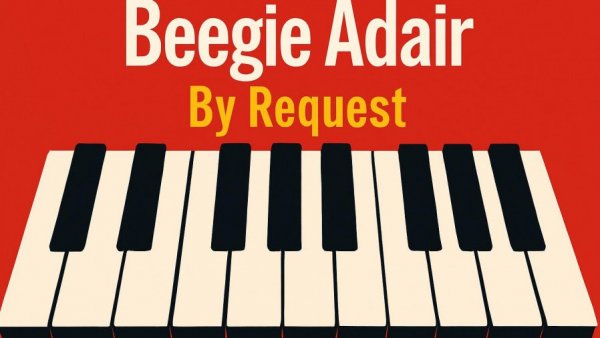 Stylized piano keys for Beegie Adair's sophisticated jazz performances.