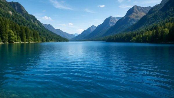 The nostalgia of Travel: tranquil blue lake and mountains, Fireside Chronicle.