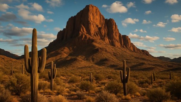 Rugged desert mountain, least visited national parks scenic view.