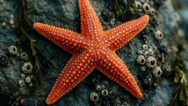 Starfish on rocky coast showcasing Highway 1 California travel diaries.