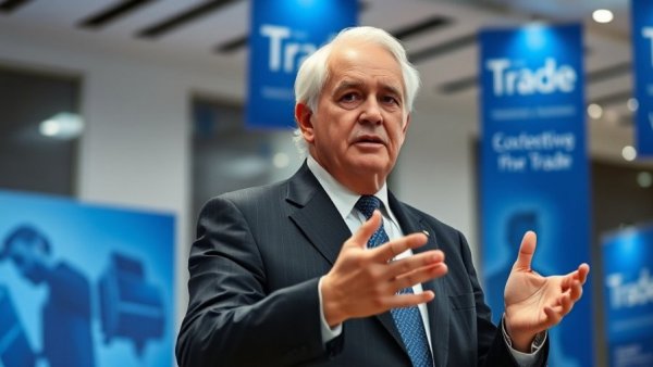 Confident speaker discussing Africa Trade Finance Solutions in a conference room.