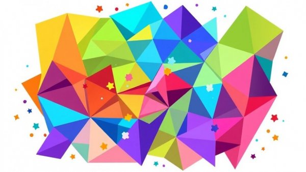 Colorful Easter Brain Teaser Challenge with geometric triangles.
