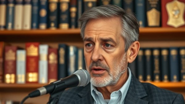 Middle-aged man discussing how to tell someone to stop interrupting you.