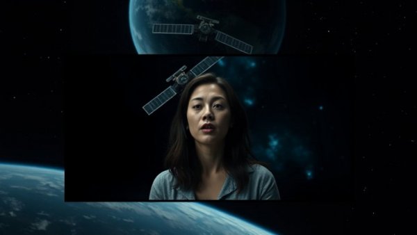 NASA Artemis Returns from the Moon, split-screen space video